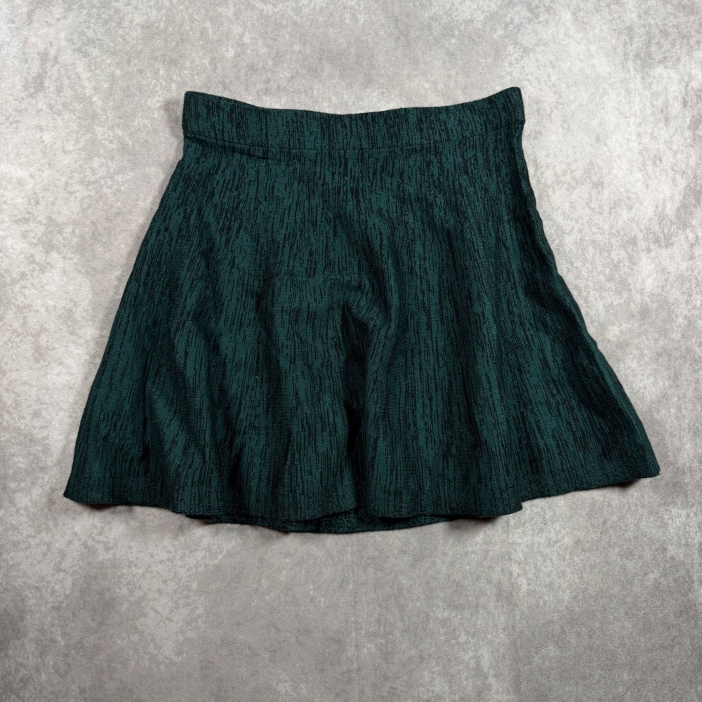 Candies Space Dye Knit Skater Skirt Womens Small Green Black Flare Grunge